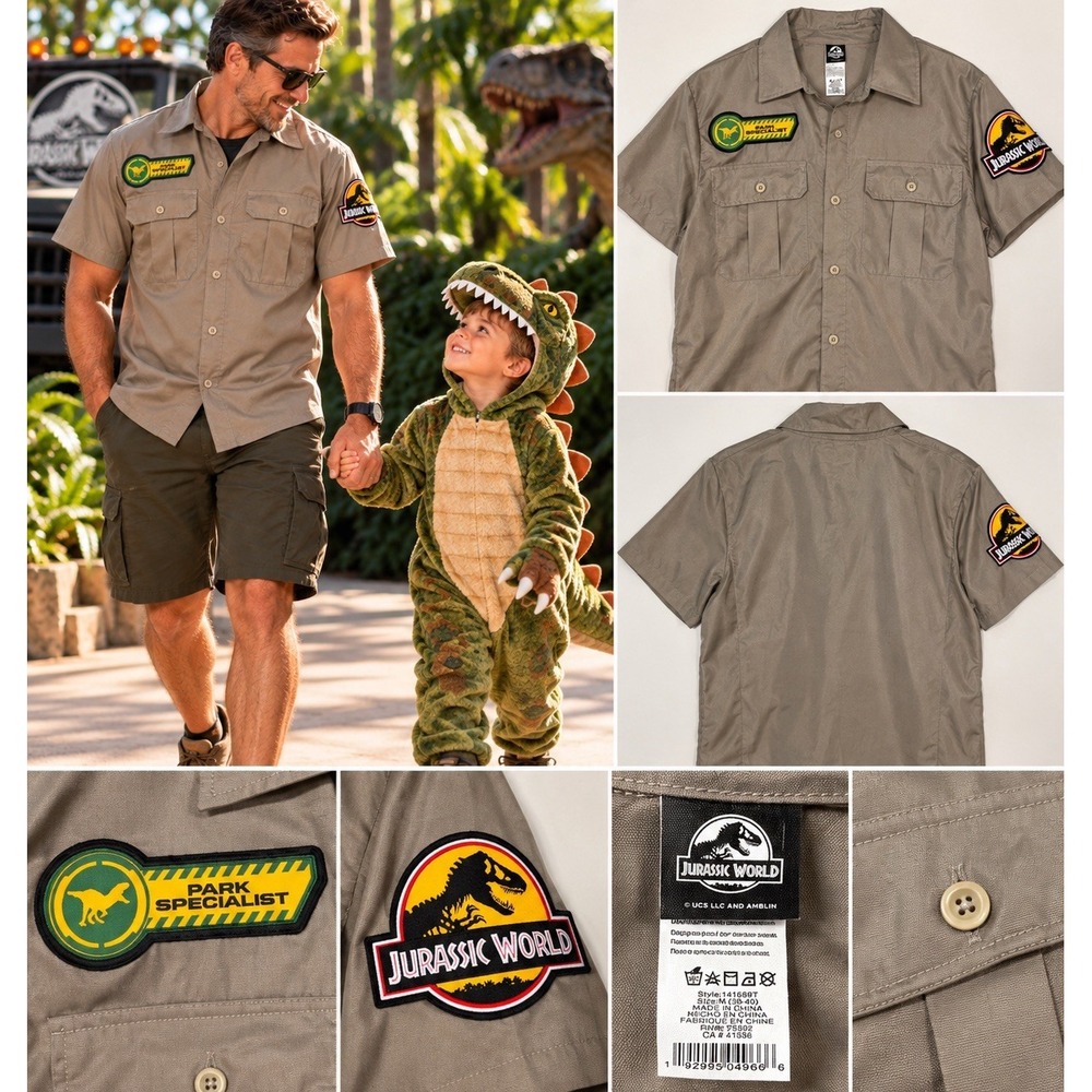 Jurassic World Park Specialist Shirt Men M Uniform Halloween Costume Cosplay